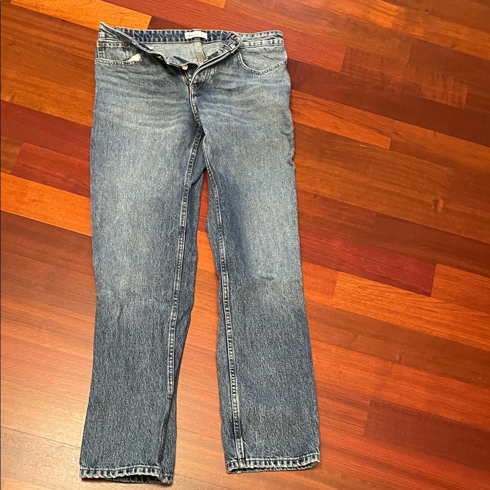 Zara Blue Straight Leg Jeans